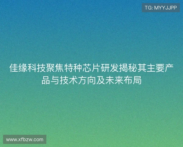 佳缘科技聚焦特种芯片研发揭秘其主要产品与技术方向及未来布局